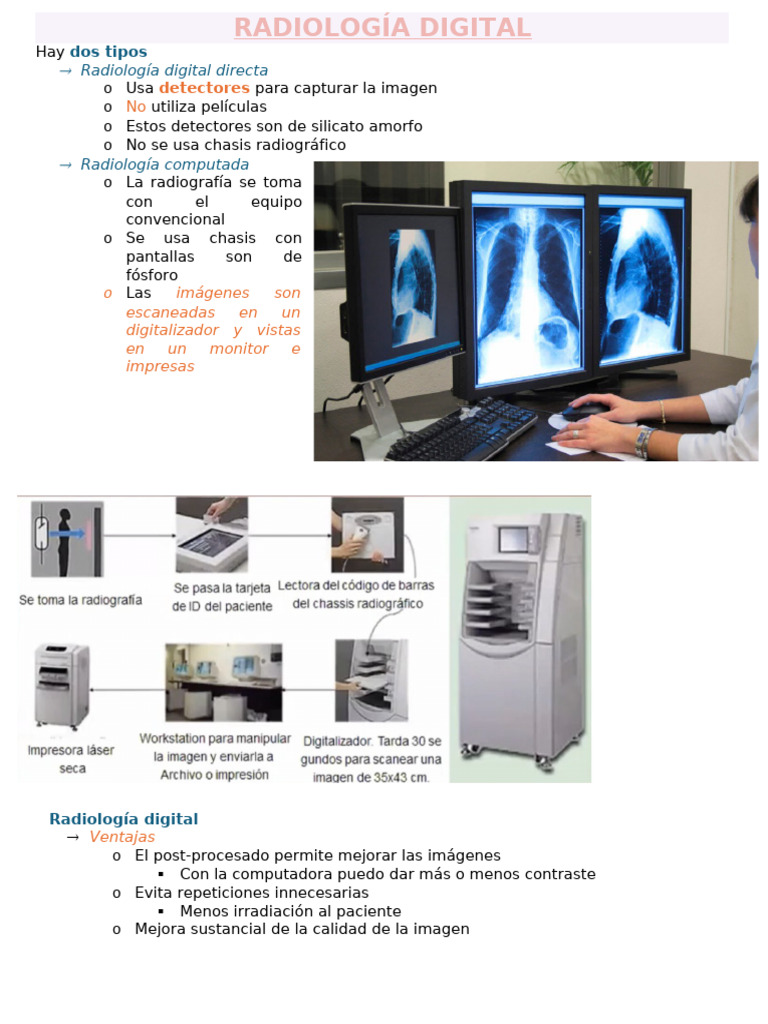 Tipos y Ventajas de Radiología Digital | PDF