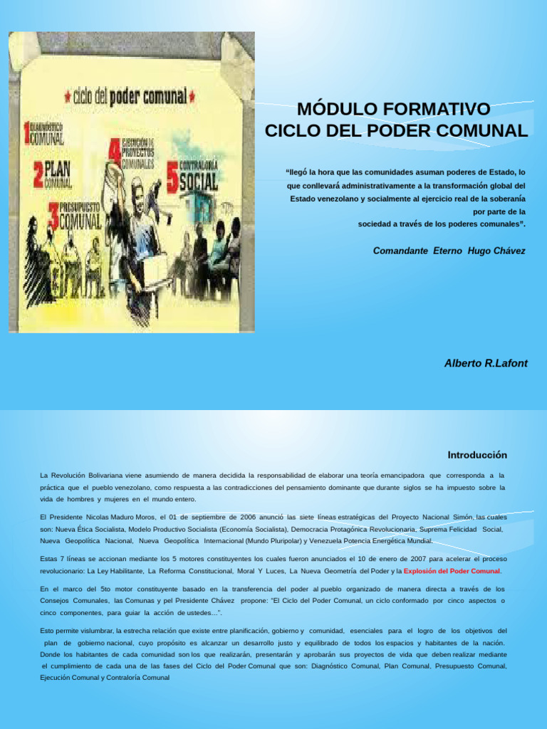 Ciclo del Poder Comunal en Venezuela | PDF | Venezuela | Hugo Chavez
