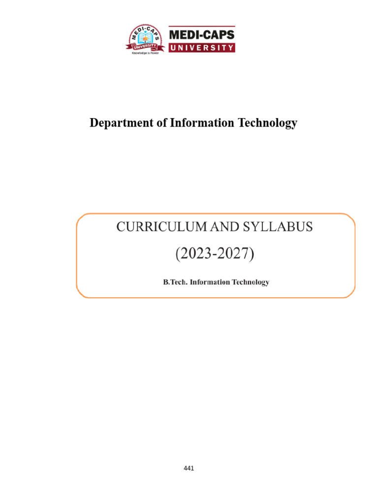 B.Tech IT Curriculum and Syllabus | PDF | Diffraction | Optics