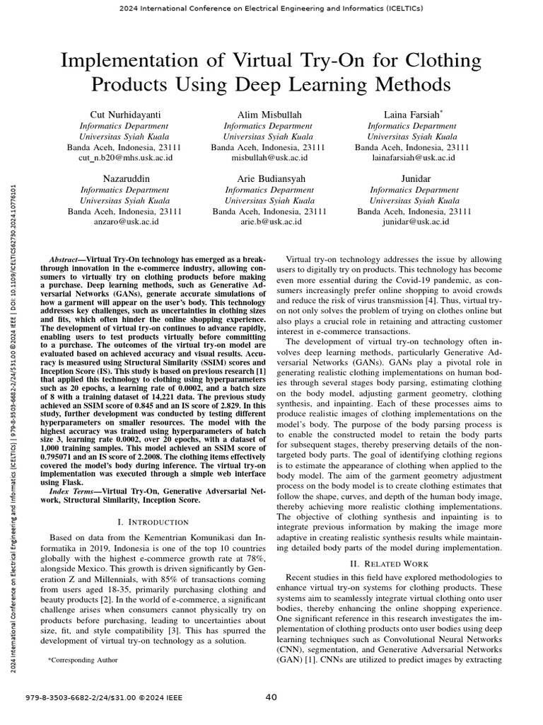 Virtual Try-On Clothing Using Deep Learning | PDF | Graphics Processing ...