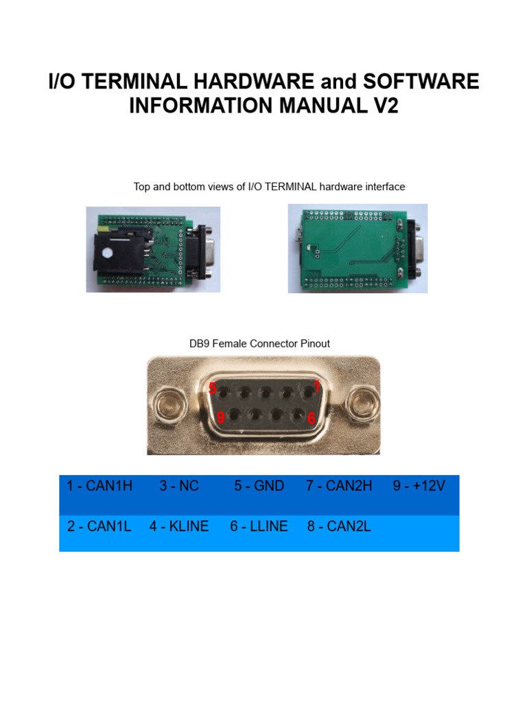I/O Terminal Hardware & Cable Guide | PDF | Computing | Computer ...
