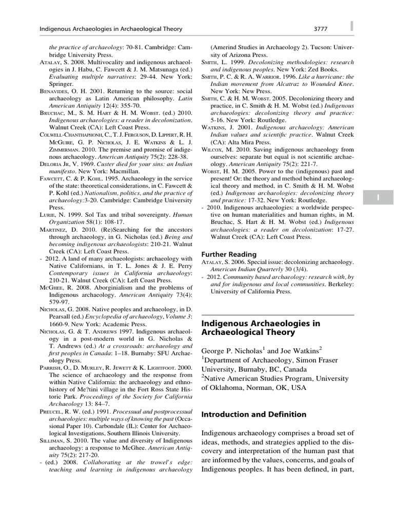Indigenous Archaeology: Theory and Practice | PDF | Archaeology | Knowledge
