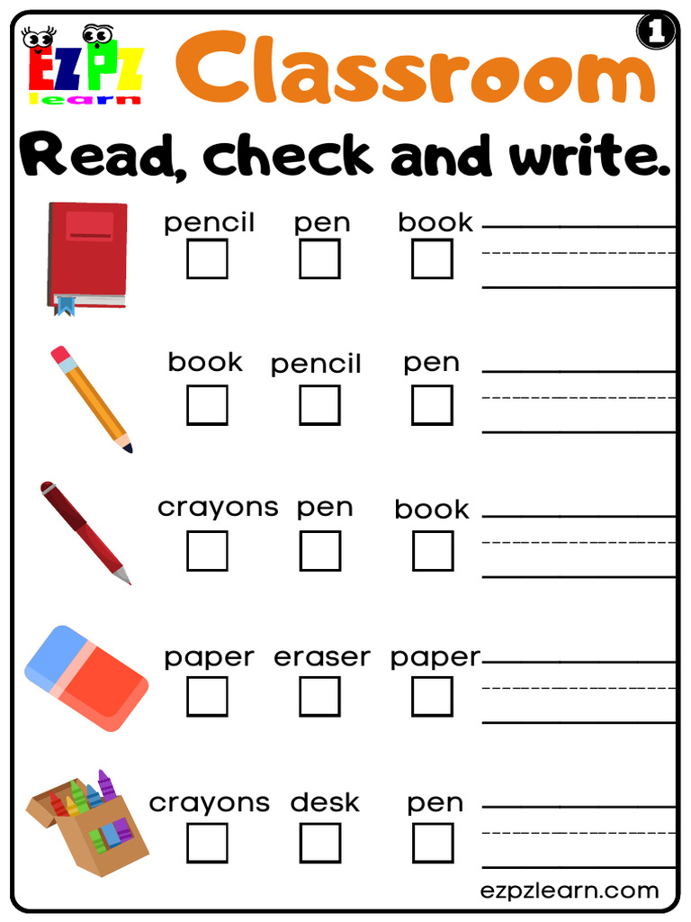 Classroom Writing and Supplies Guide | PDF