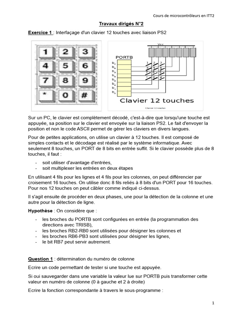 Interfaçage clavier PS2 et chenillards | PDF | Clavier d'ordinateur ...