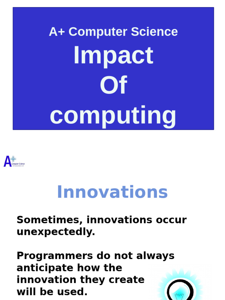Innovations and Impact of Computing | PDF | Malware | Computer Virus