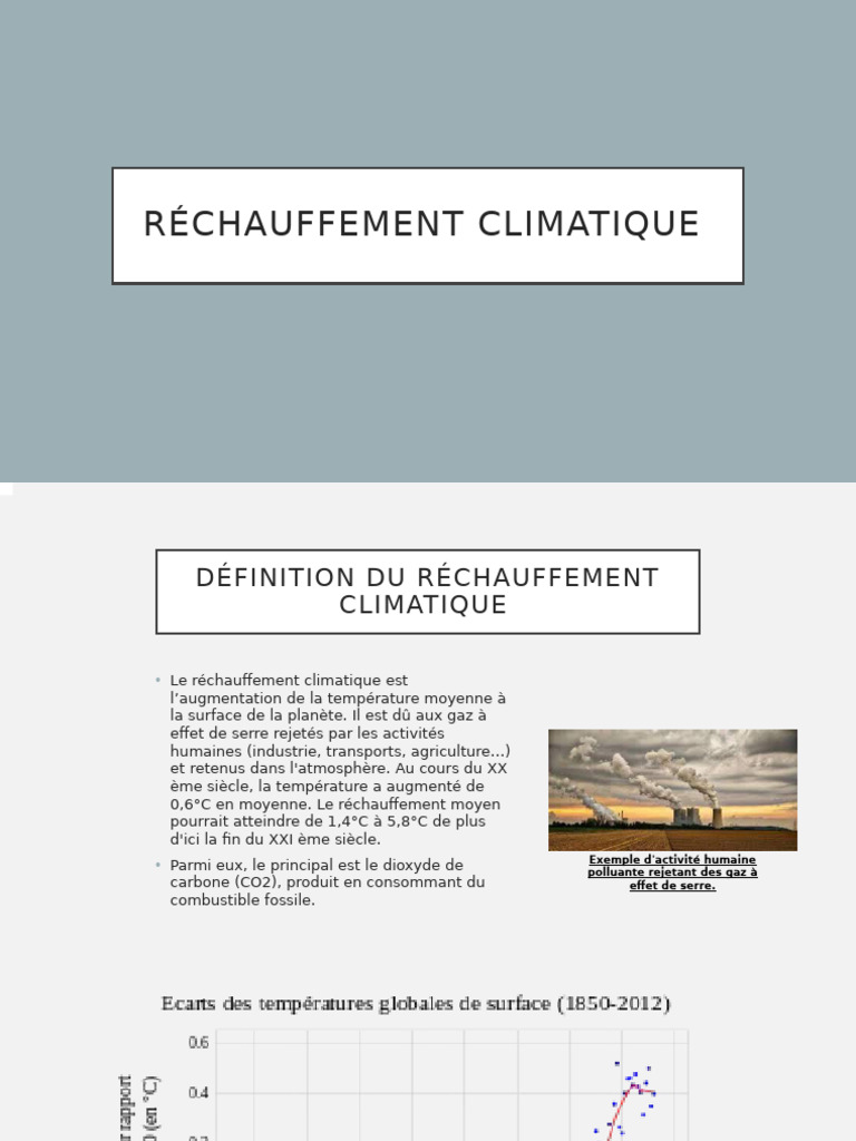 Impact du réchauffement climatique | PDF | Effet de serre | Atmosphère ...