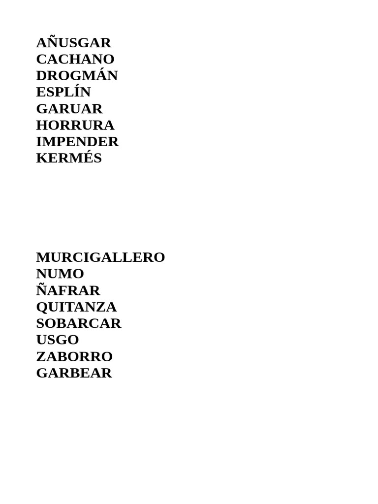 Palabras Raras 122646 | PDF