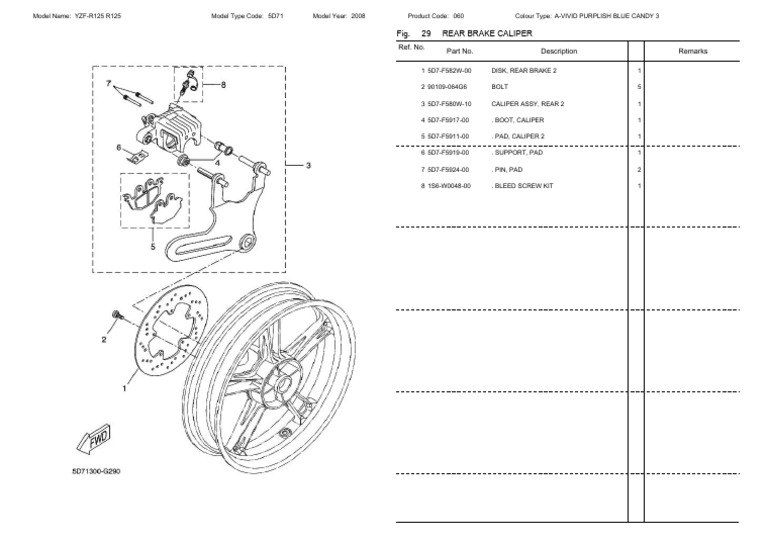 Yzf-R125 R125 Rear Brake Caliper | PDF