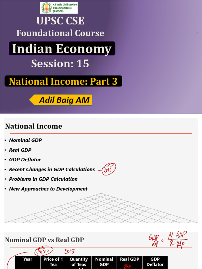 Session 15 National Income 3 | PDF | Gross Domestic Product | Economic Data