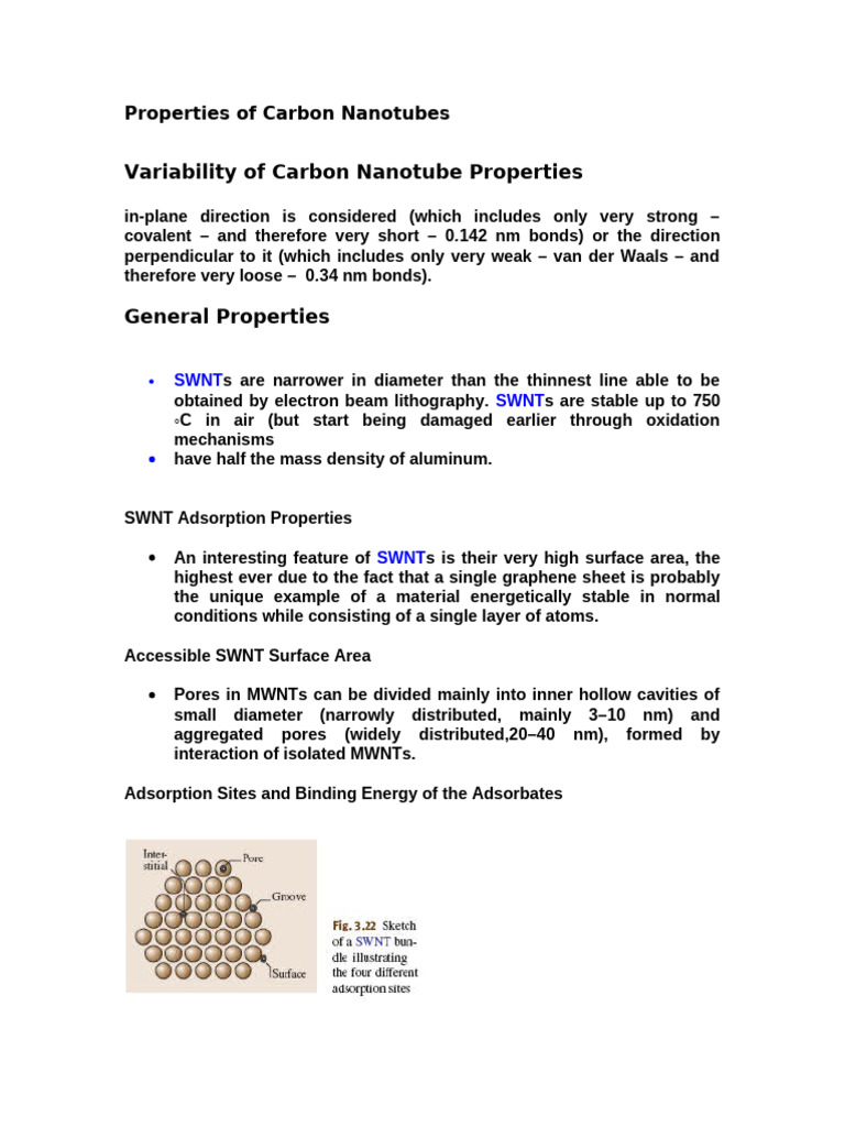 Properties of Carbon Nanotubes | PDF | Carbon Nanotube | Thin Film