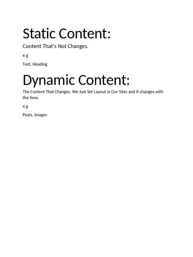 Static Content | PDF