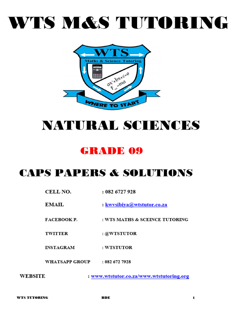 Grade 9 Natural Sciences Exam Guide | PDF | Force | Acid