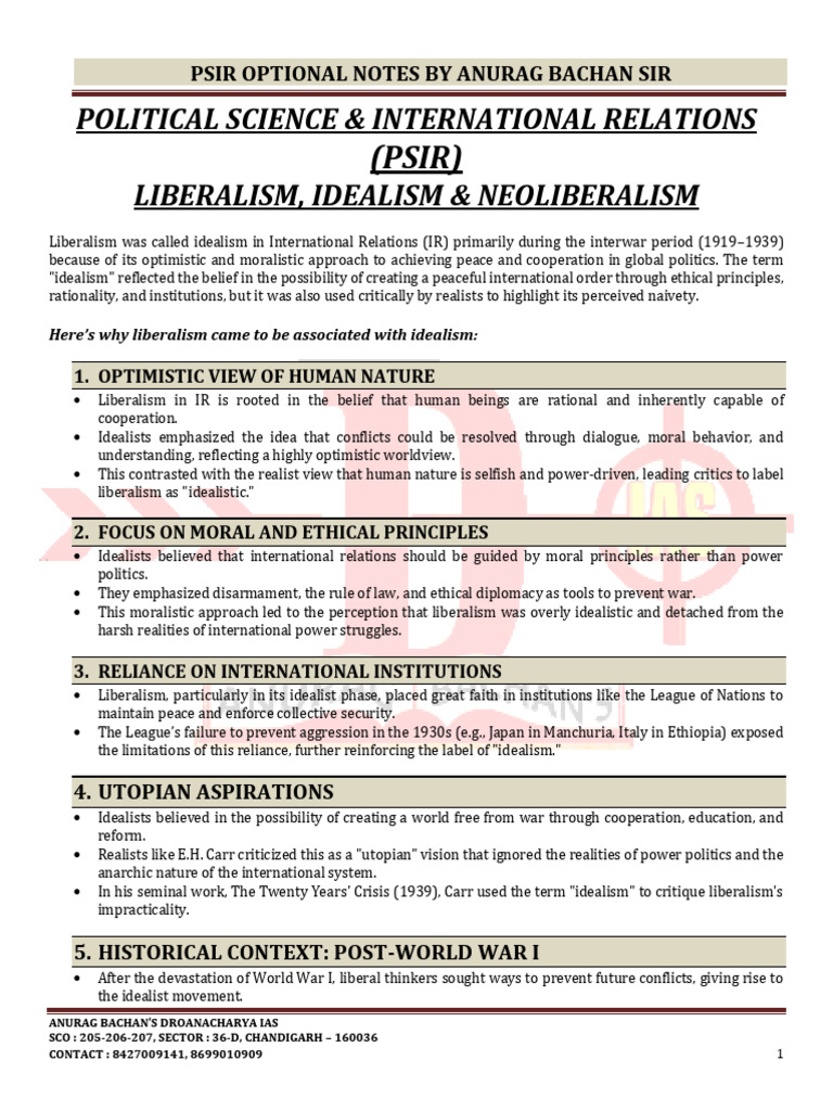Psir Notes by Anurag Bachan Sir 2 | PDF | Globalization | Global Politics