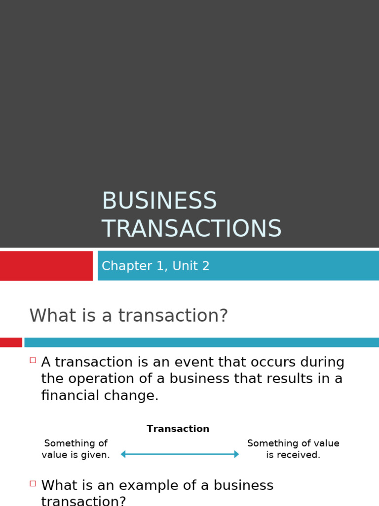 Business Transactions | PDF