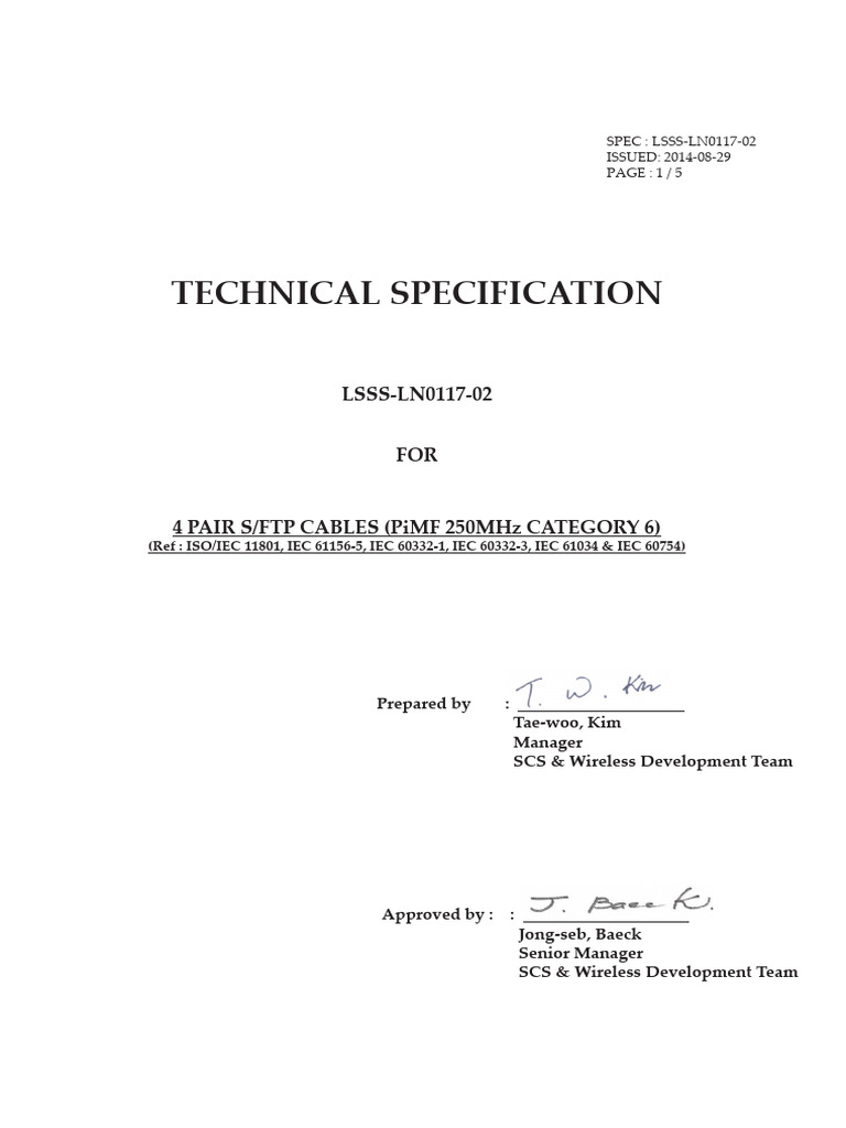 LSSS-LN0117-02 (S-FTP C6) S | PDF | Electrical Engineering | Electricity