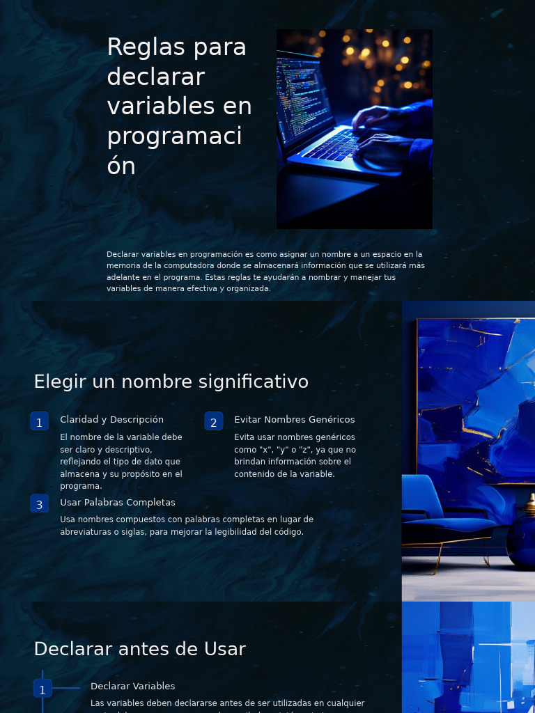 Reglas para Declarar Variables en Programacion | PDF | Variable ...