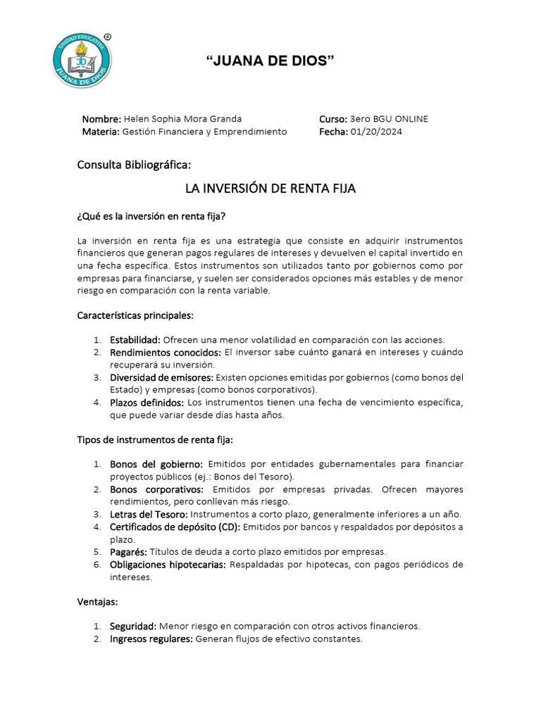 Inversión en Renta Fija: Guía Completa | PDF | Renta Fija | Bonos ...