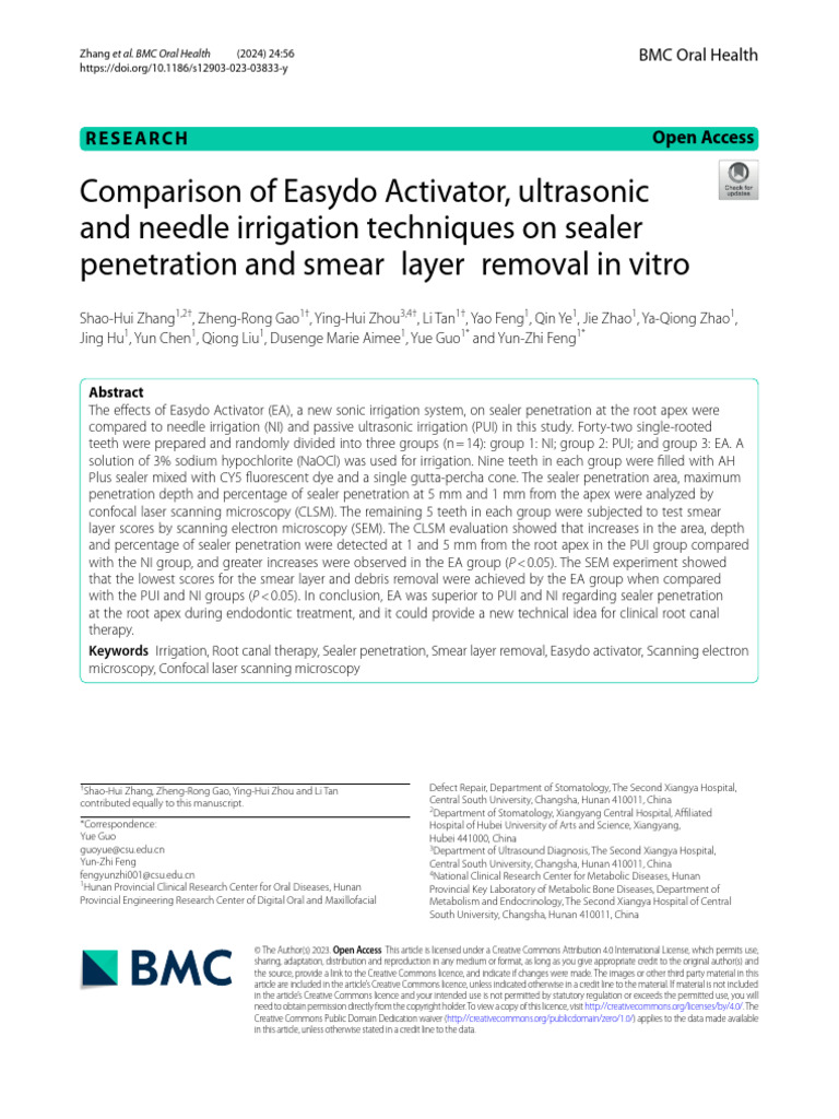 Comparison of Easydo Activator, Ultrasonic | PDF | Scientific ...