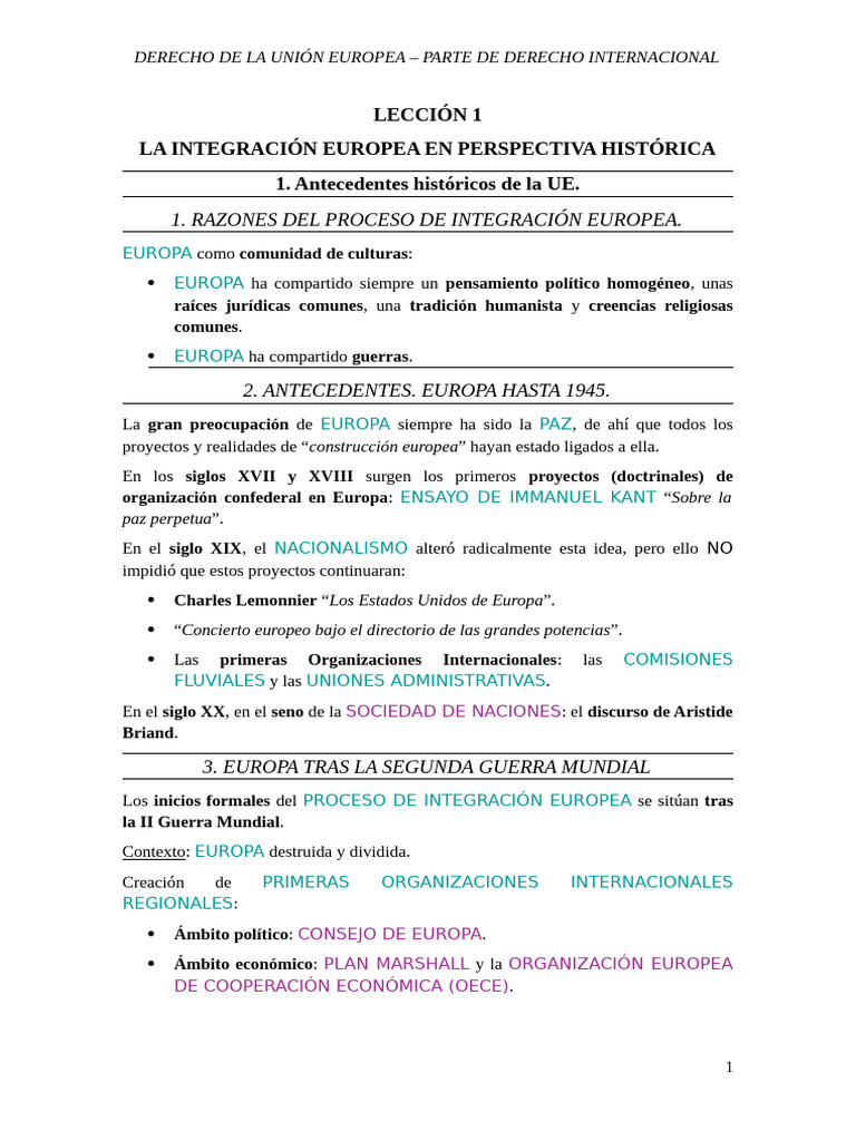 Historia de la Integración Europea | PDF | Comunidad Económica Europea ...