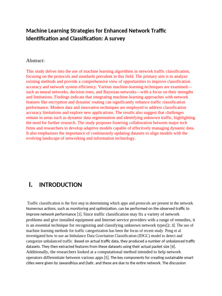 Machine Learning for Network Traffic Classification | PDF | Support ...
