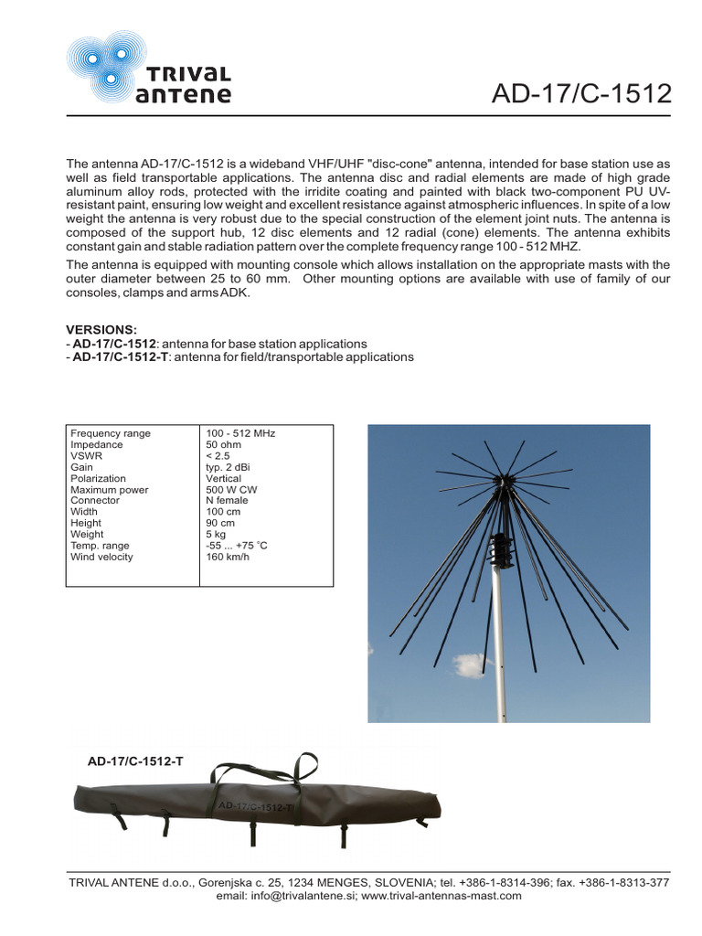 ad-17-c-1512ang | PDF | Antenna (Radio) | Information And ...