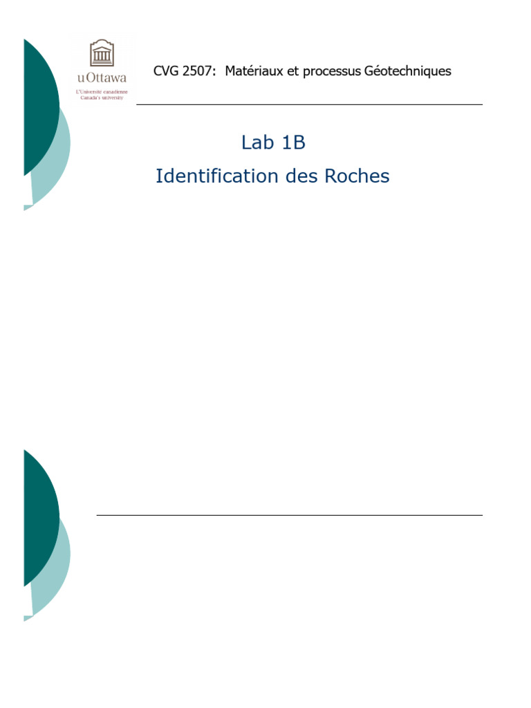 Identification des Roches en Géotechnique | PDF | Roche sédimentaire | Grès