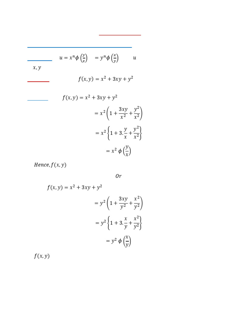 Euler's Theorem on Homogeneous Functions | PDF | Theorem | Function ...
