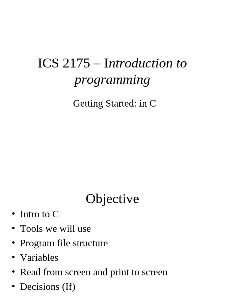 Introduction to C Programming Basics | PDF | C (Programming Language ...