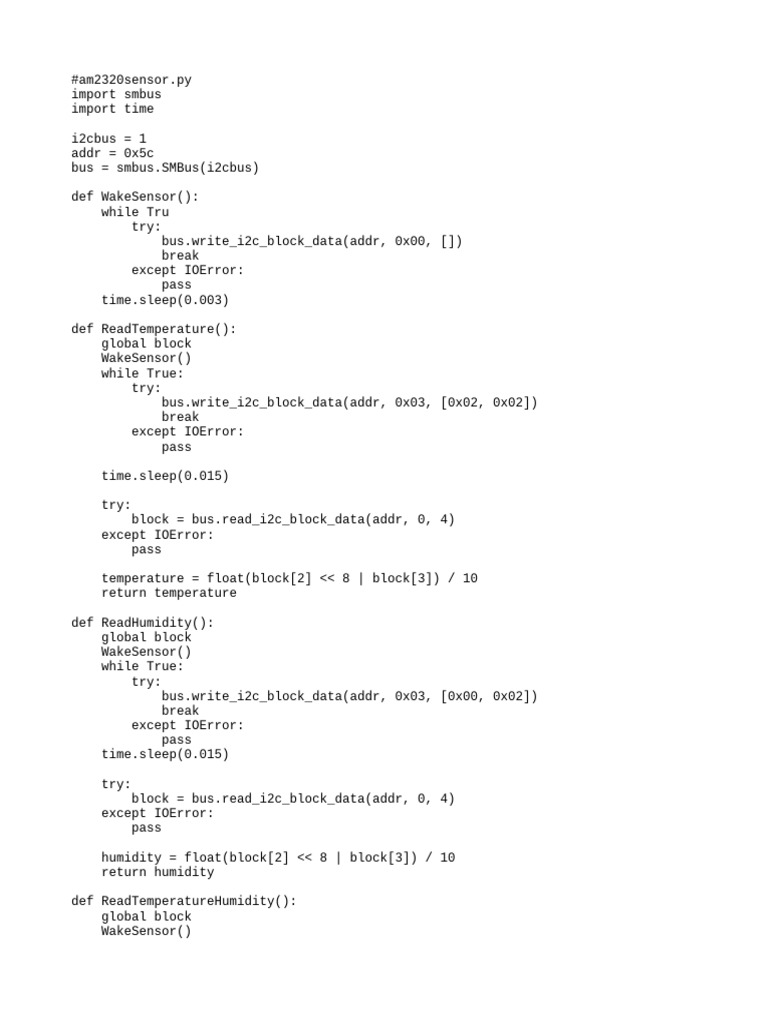 Am2320sensor (Copy 2) | PDF