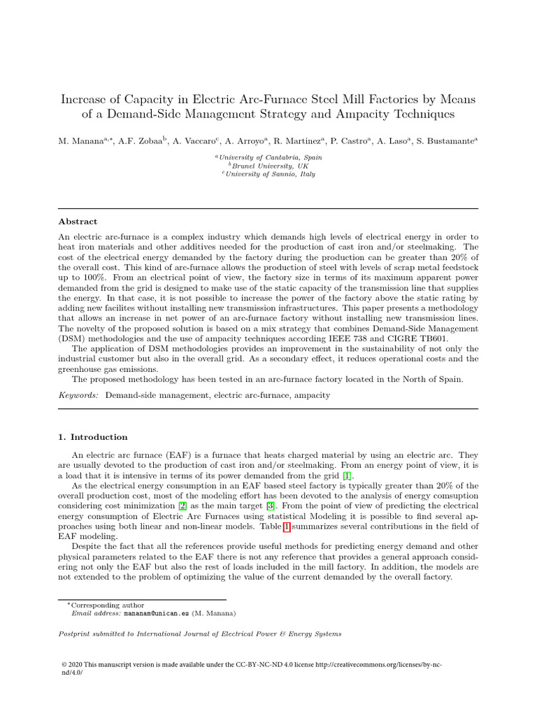 Enhancing EAF Capacity via DSM Techniques | PDF | Electric Power ...