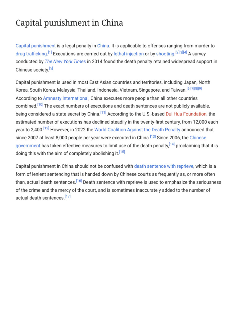 Capital punishment in China - Wikipedia | PDF | Capital Punishment ...