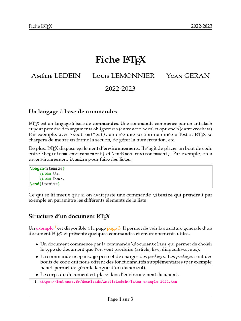 Guide LATEX : Commandes et Packages 2023 | PDF | Programmation ...