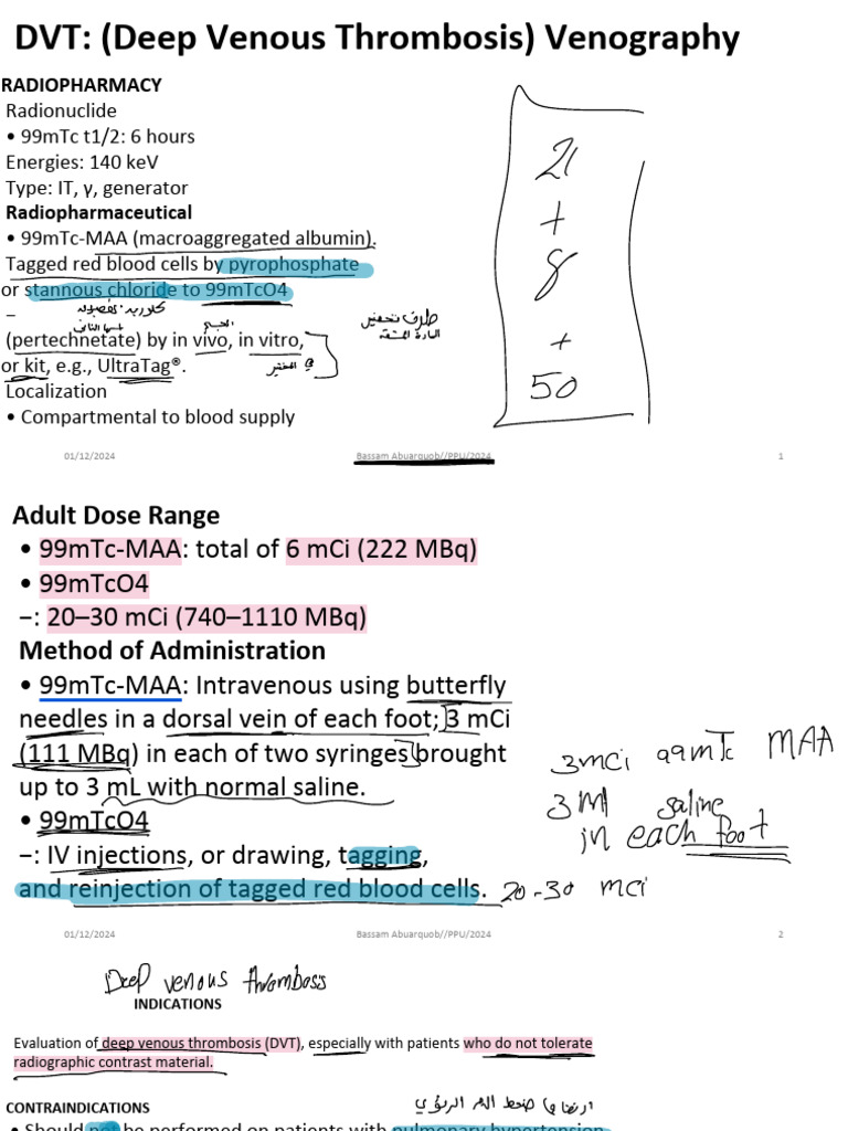 DVT: (Deep Venous Thrombosis) Venography: Radiopharmacy | PDF | Vein ...