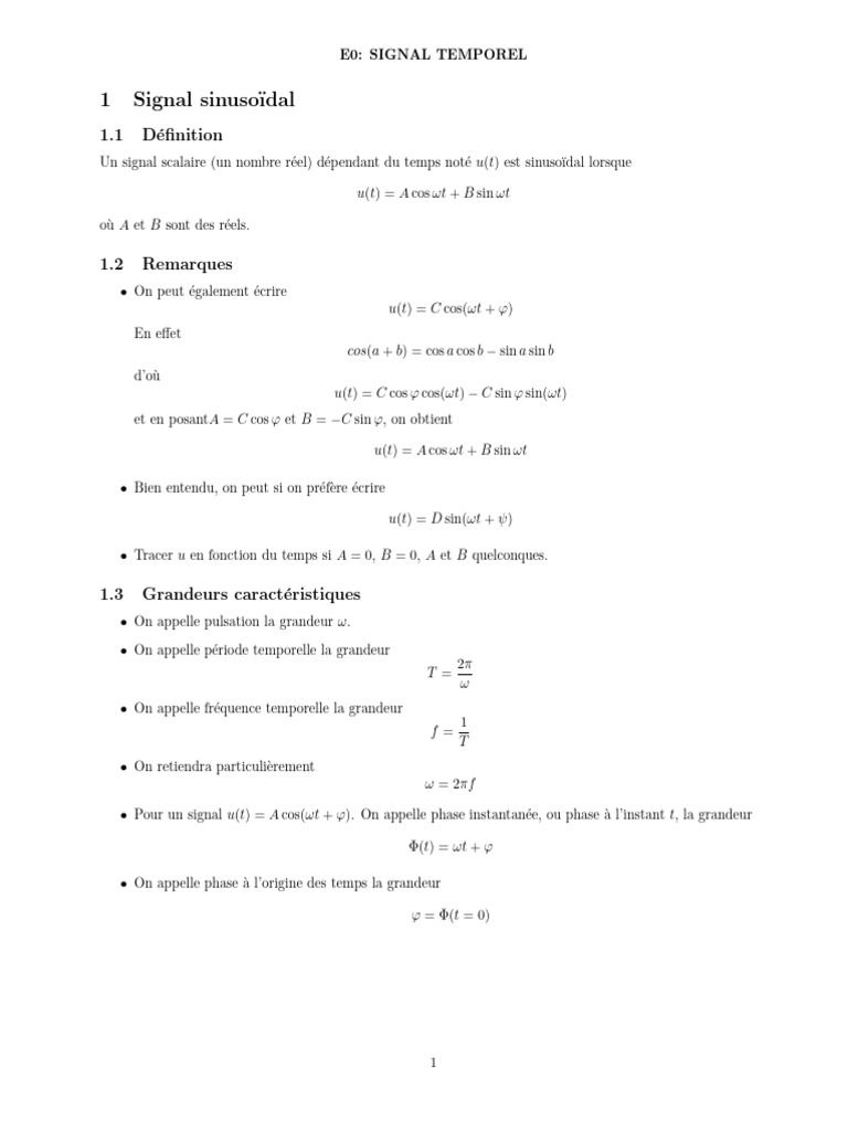 Cours 1 | PDF | Fréquence | Fonction (Mathématiques)