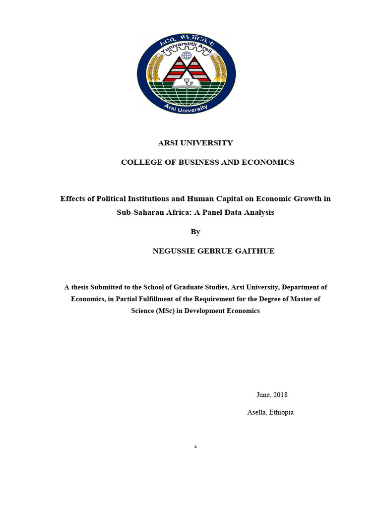 Arsi University College of Business and | PDF | Economic Growth ...