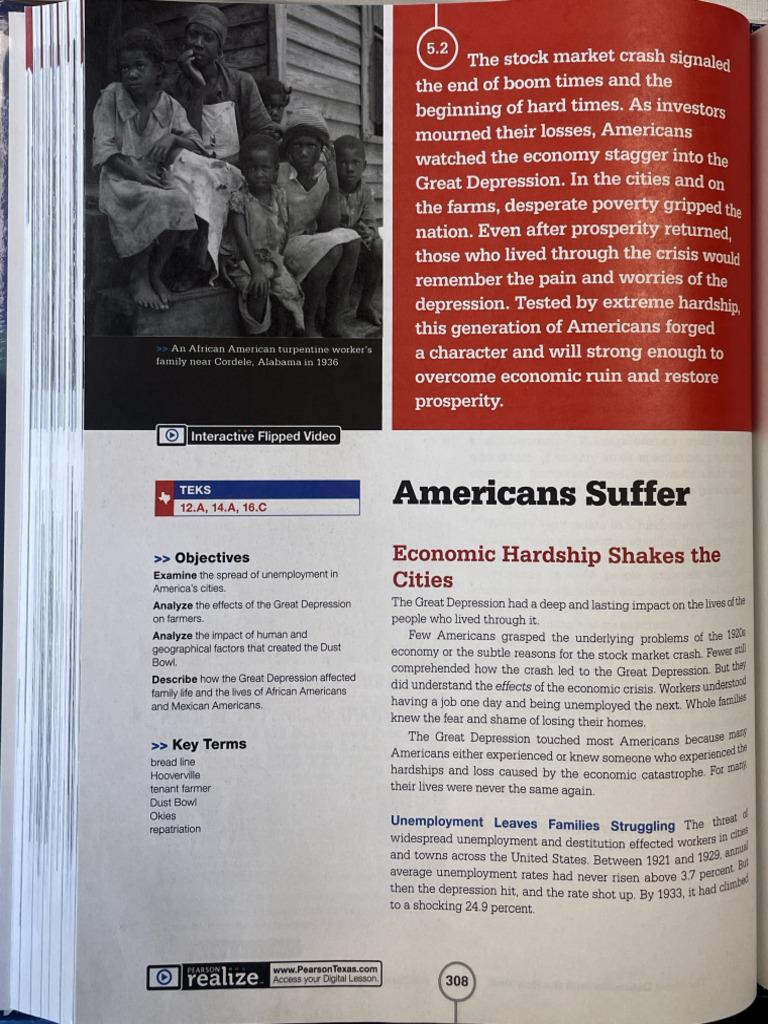 Chapter 5 Section 2 (Americans Suffer) | PDF