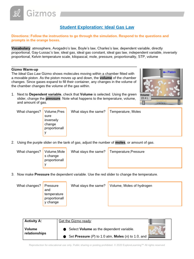 Lab Report - IdealGasLaw - Student | PDF | Gases | Temperature