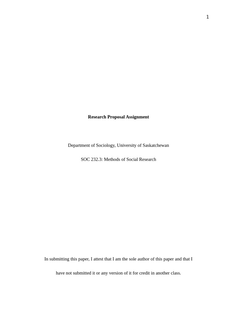 2) SOC 232 Research Proposal Assignment | PDF | Quantitative Research ...