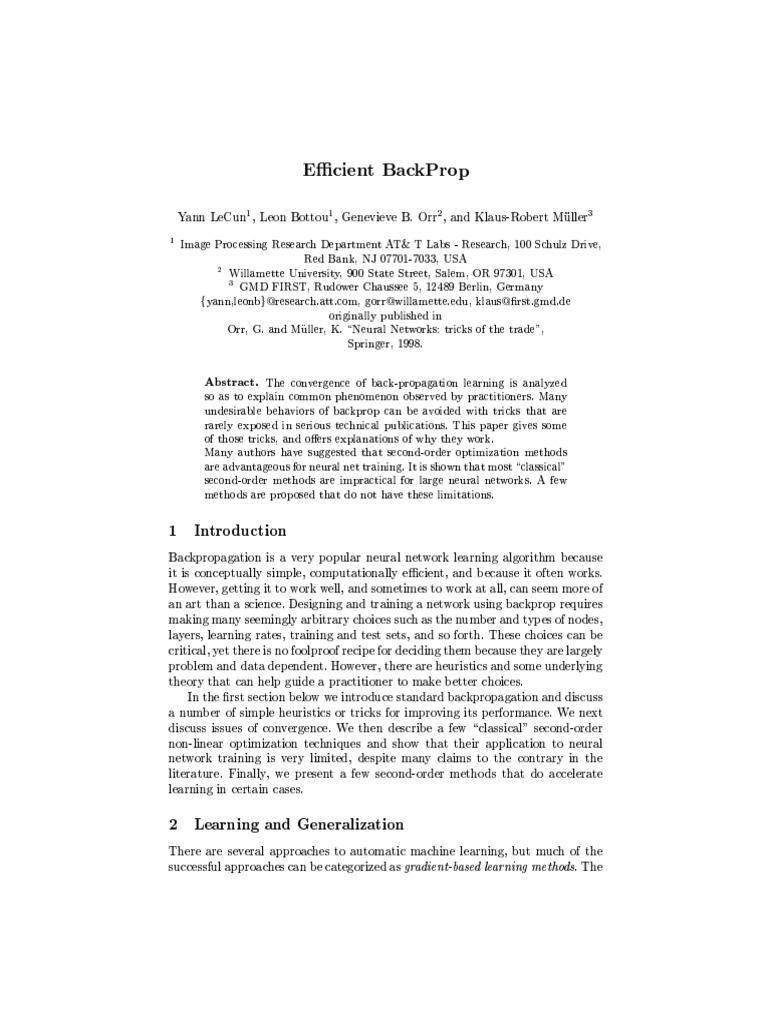 Efficient Backprop | PDF
