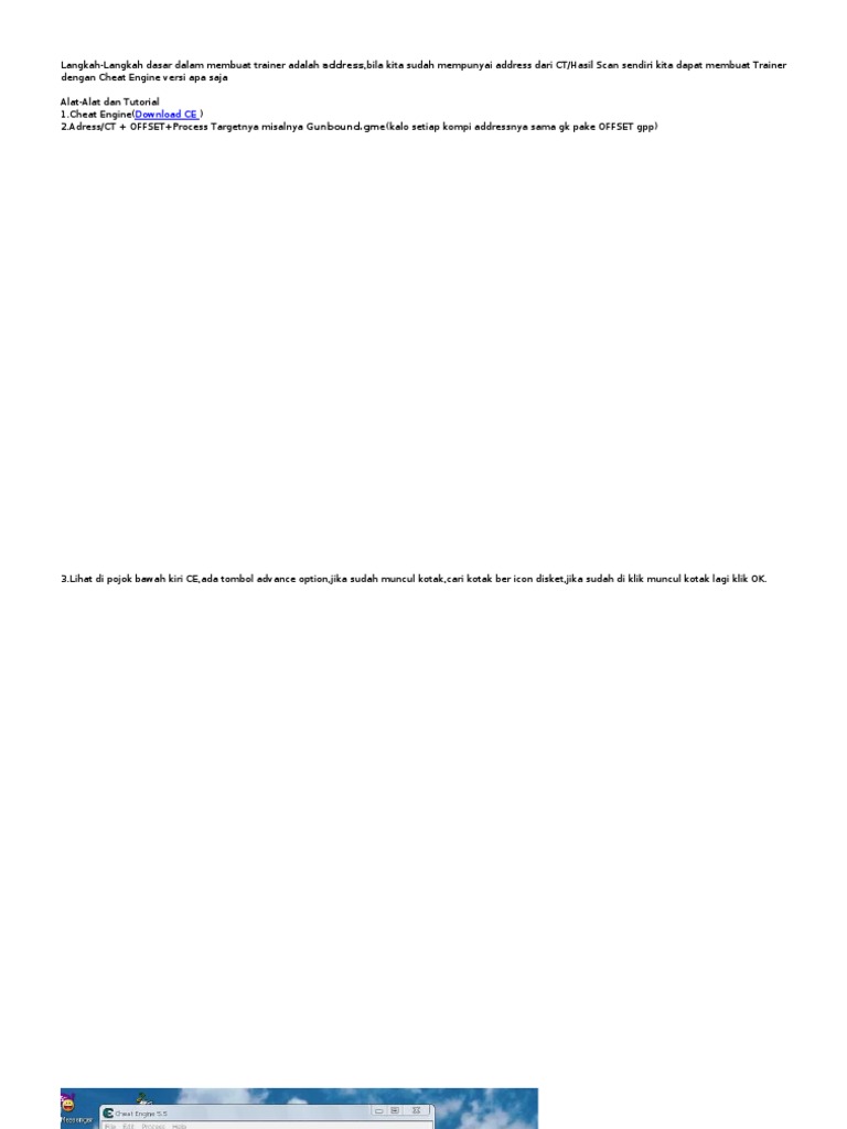 Create Trainer Dengan Cheat Engine | PDF