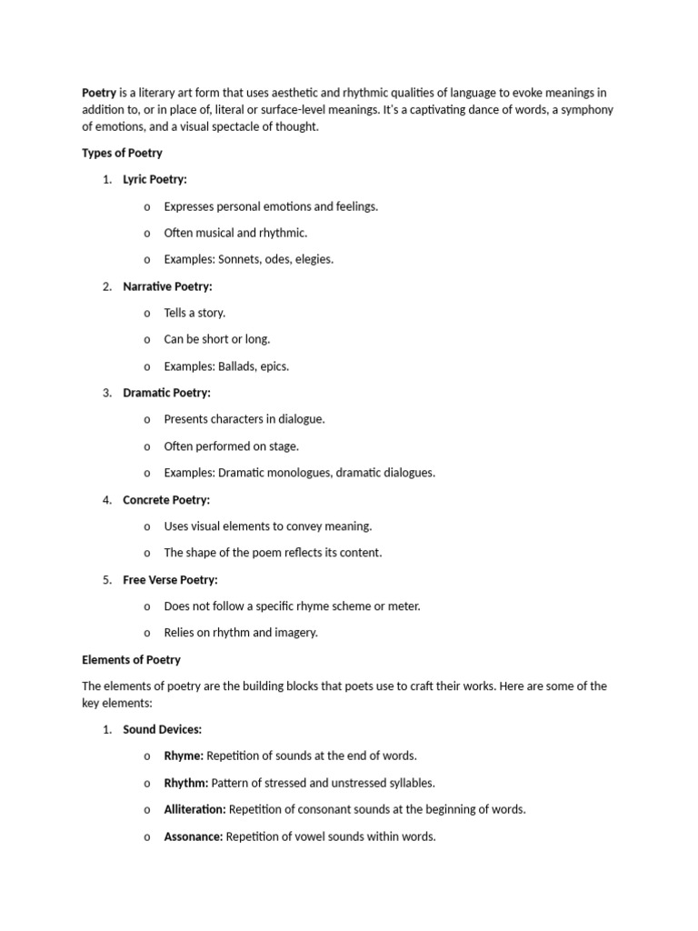 Exploring Poetry and Fiction Forms | PDF | Poetry