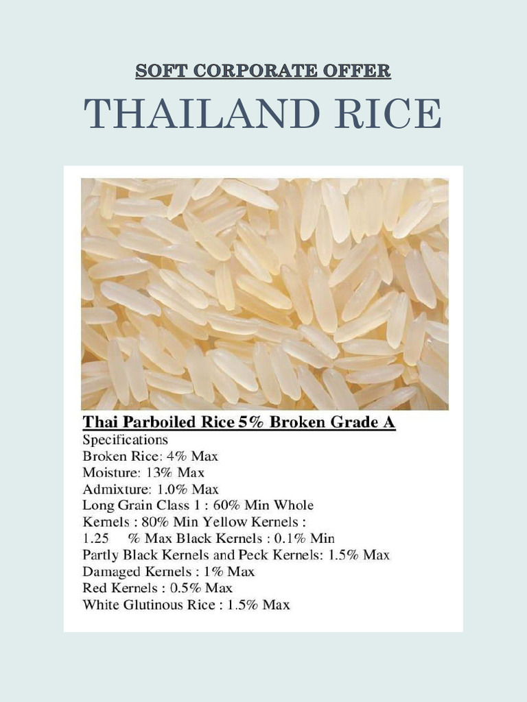 Thailand Rice Soft Corporate Offer | PDF