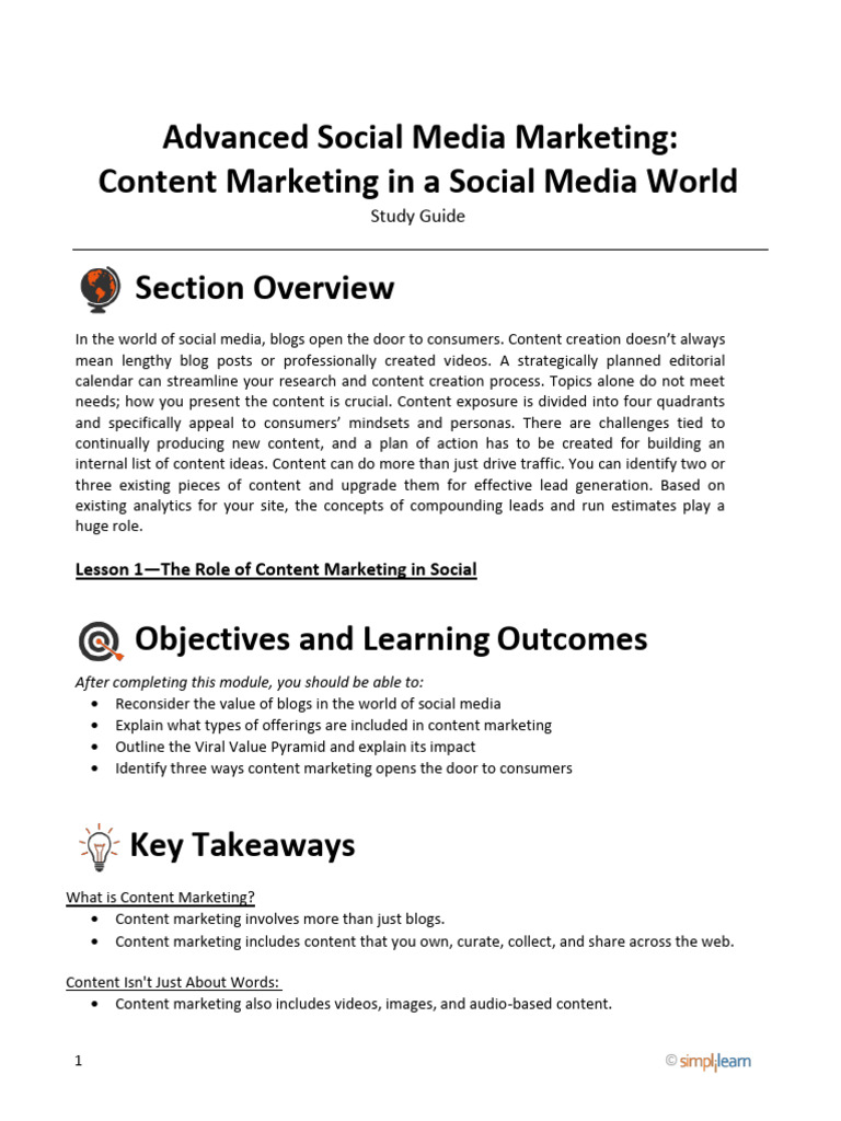 Social Media Content Marketing Guide | PDF | Marketing | Social Media