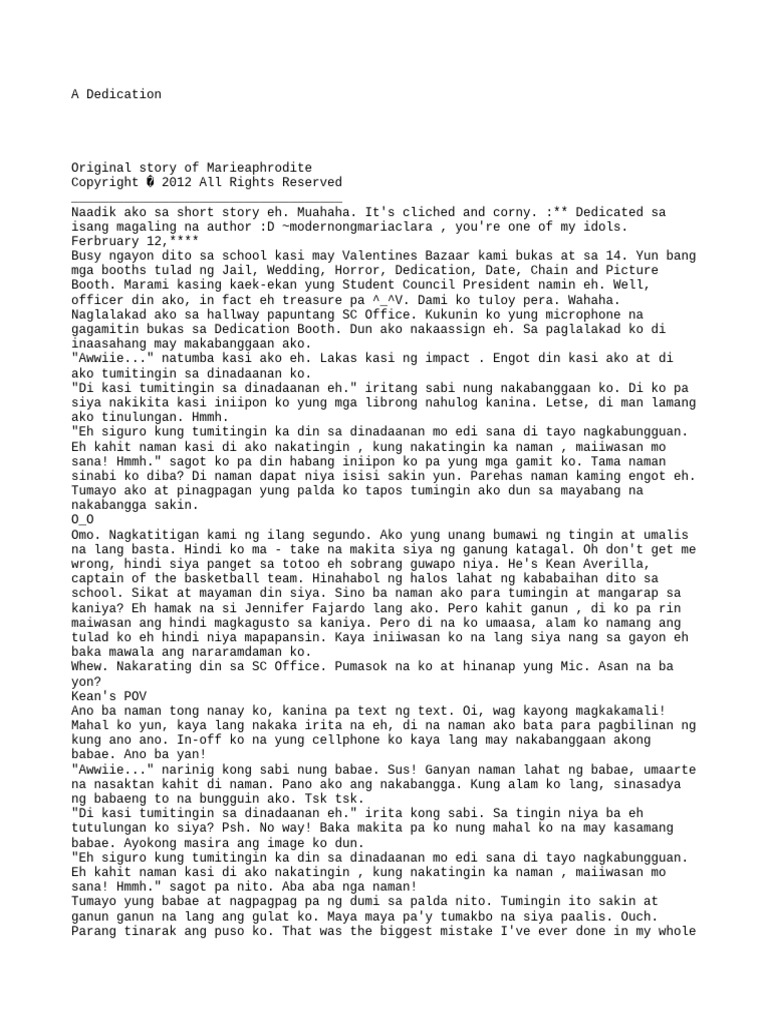 A Dedication 001 | PDF