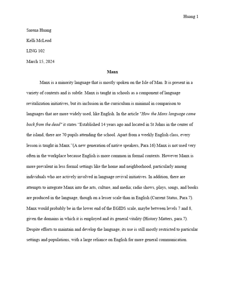 Language Report Part 3 - Language Domains | PDF