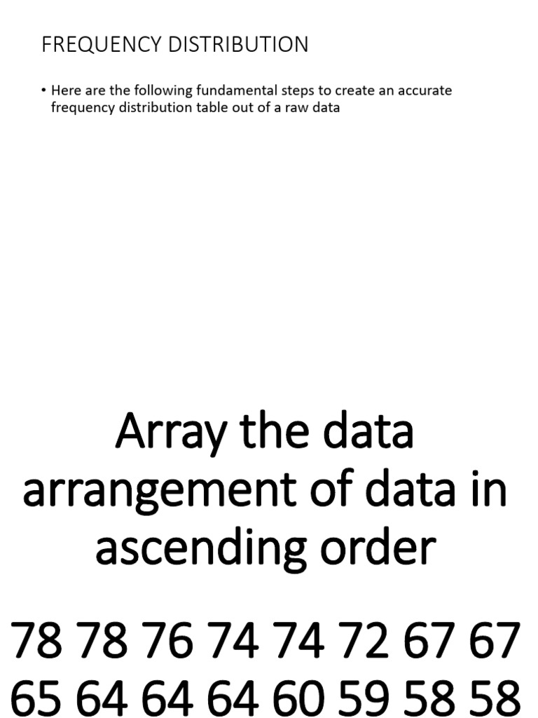 Creating a frequency distribution pdf