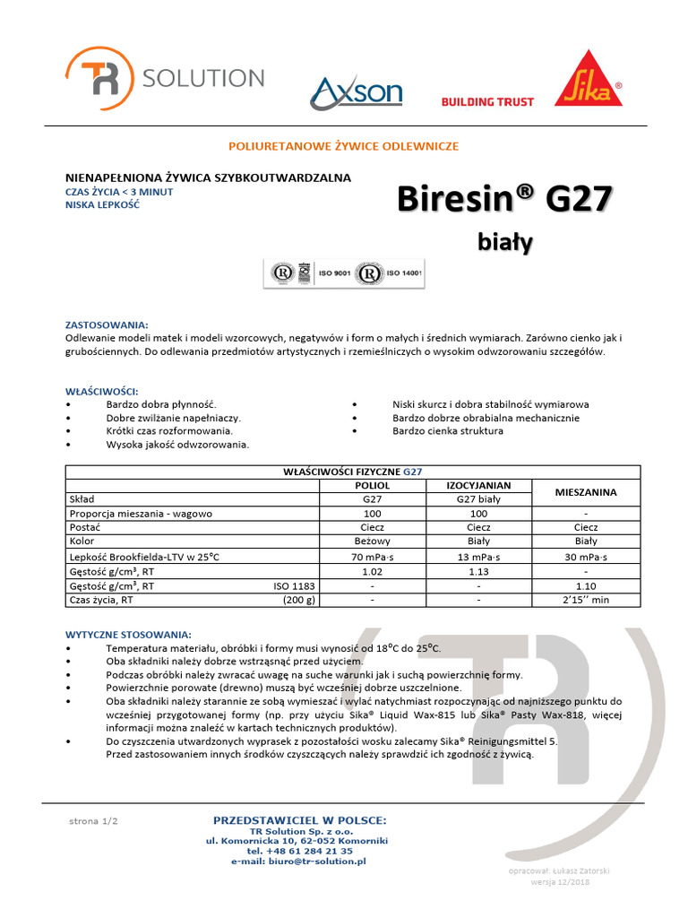 KARTA - Biresin G27 Poliuretan | PDF