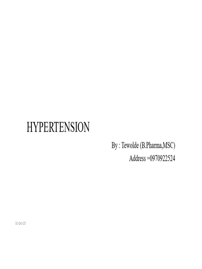Understanding Hypertension Management | PDF | Blood Pressure | Hypertension