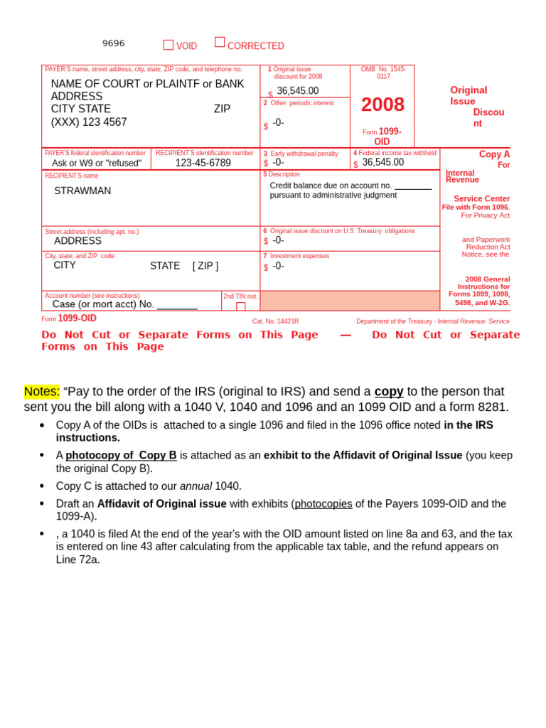 2008 Form 1099-OID Instructions | PDF | Internal Revenue Service ...