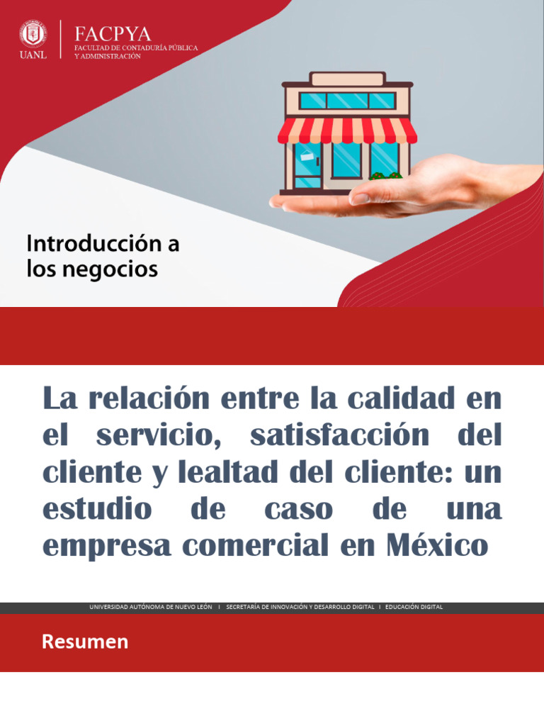 La Relación Entre La Calidad en El Servicio Satisfacción Del Cliente y ...